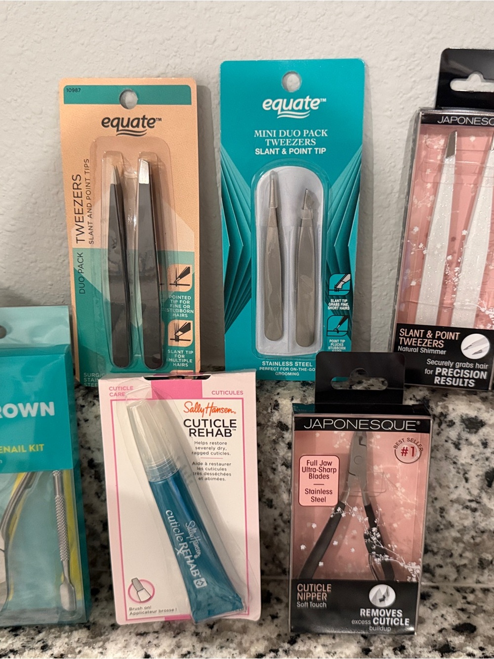 Equate Mini Duo Pack Tweezers in Teal - Equate Stainless Steel Tweezer Set
